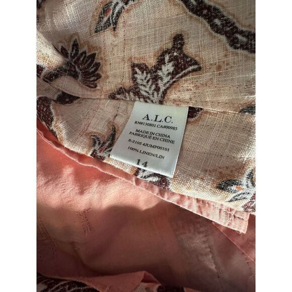 A.L.C. 14 Linen Printed Romper Belted - Picture 5 of 10